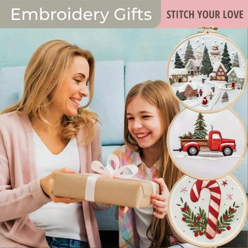 Hand Embroidery Starter Kit DI - Cross Stitch Stamped Kits Beginners 评论和价格