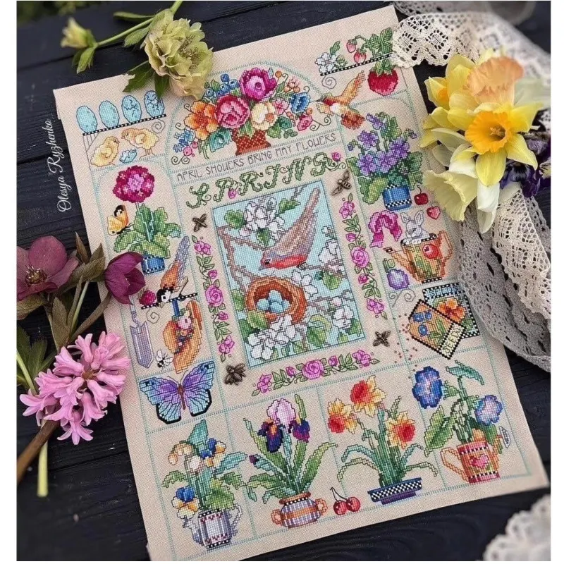 【CC2937 Spring Garden】 Beginne - Cross Stitch Stamped Kits Beginners 评论和价格