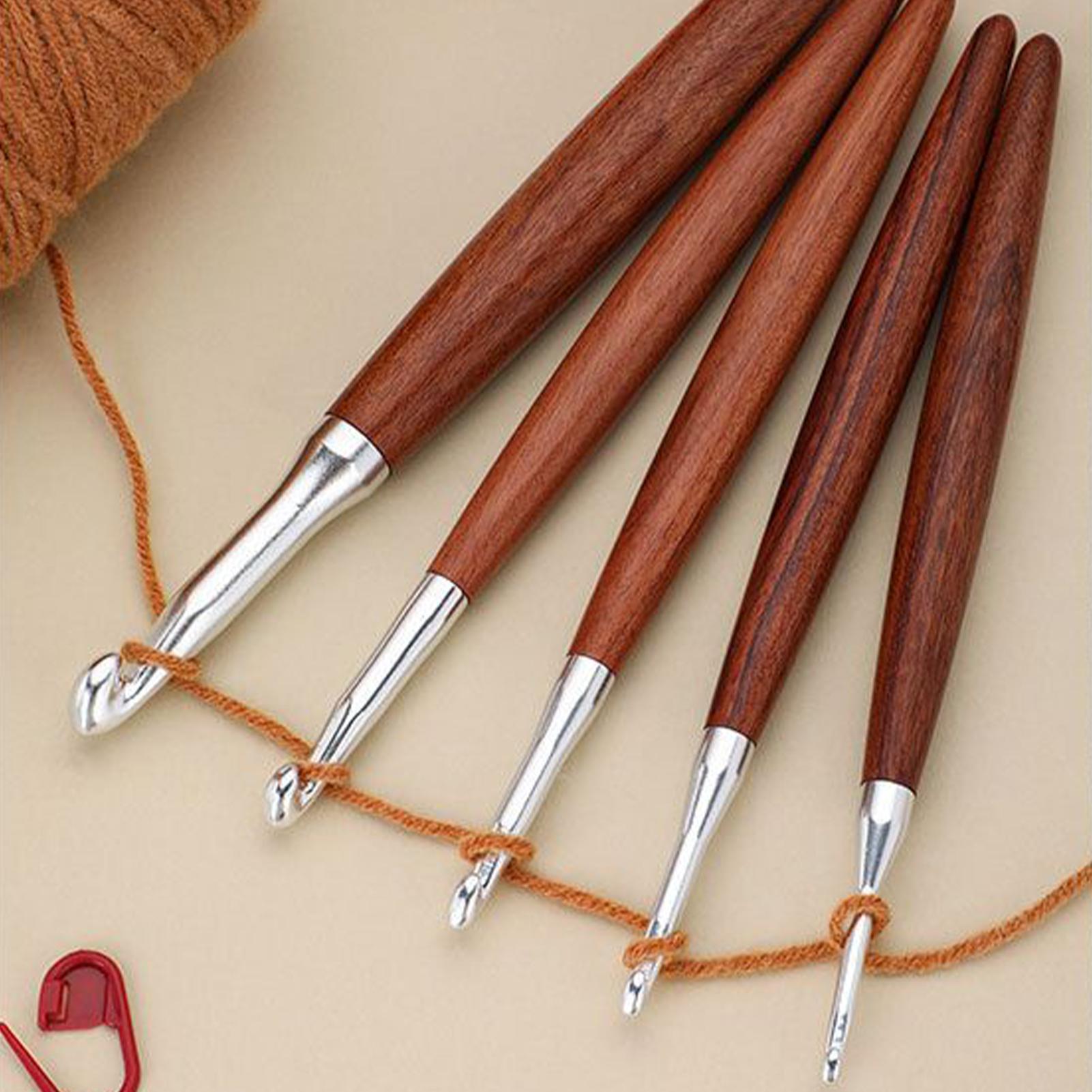 8pcs Crochet Hook Mix Size 3mm - Wooden Crochet Hooks Ergonomic Handle 评论和价格