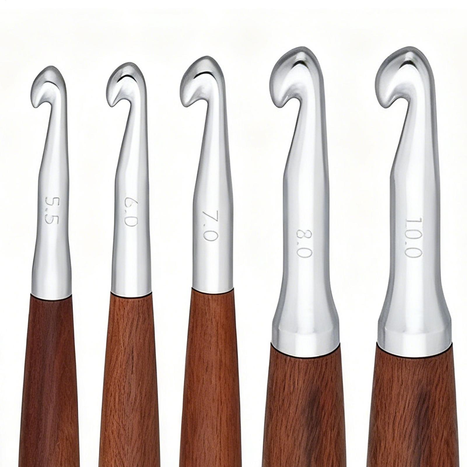 8pcs Crochet Hook Mix Size 3mm - Wooden Crochet Hooks Ergonomic Handle 评论和价格