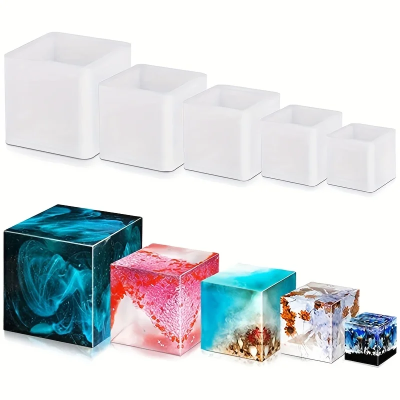 5 pcs Square Resin Mold Silico - Silicone Epoxy Resin Molds Set 评论和价格