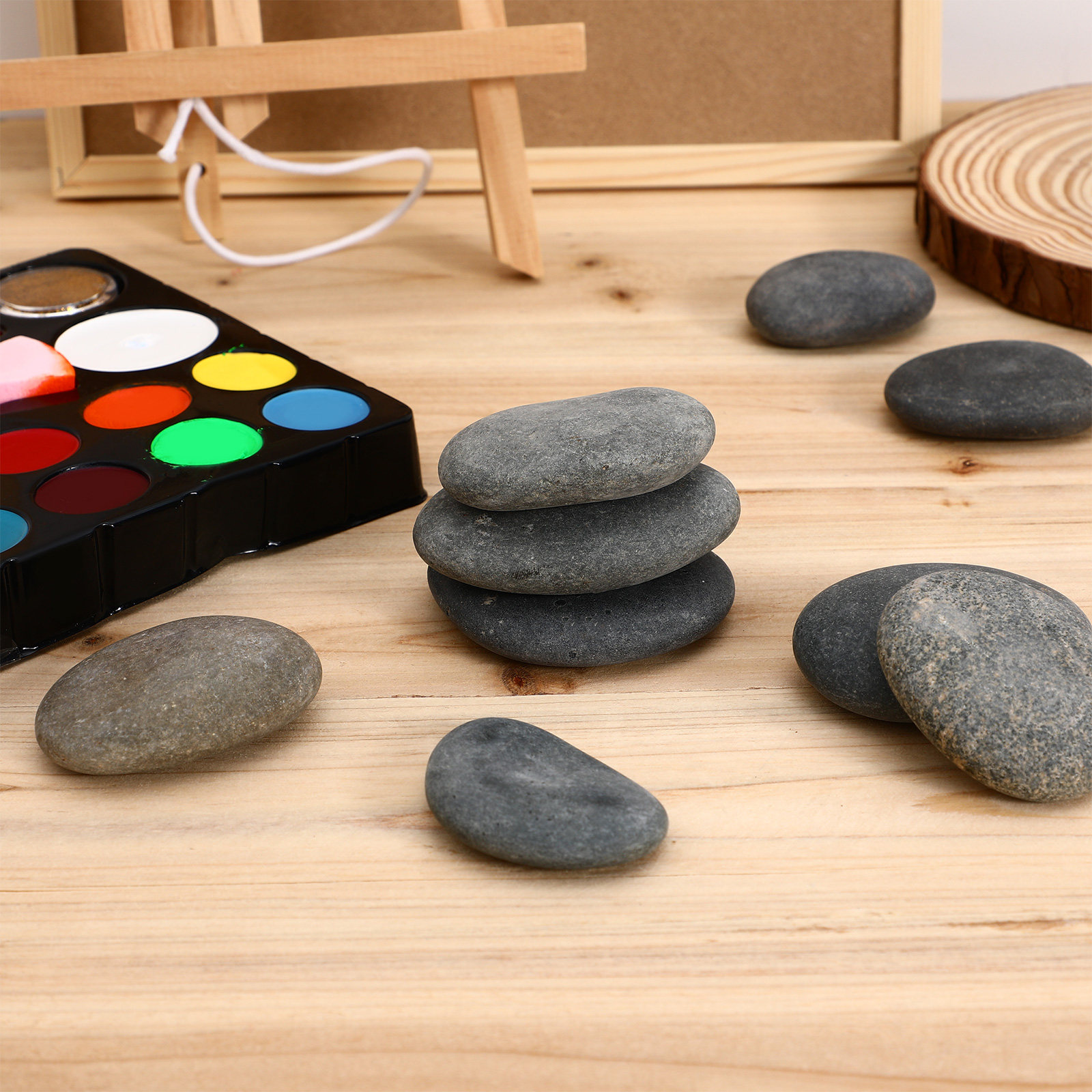 9pcs Painted Flat Stones DIY C - Painting Supplies 评论和价格