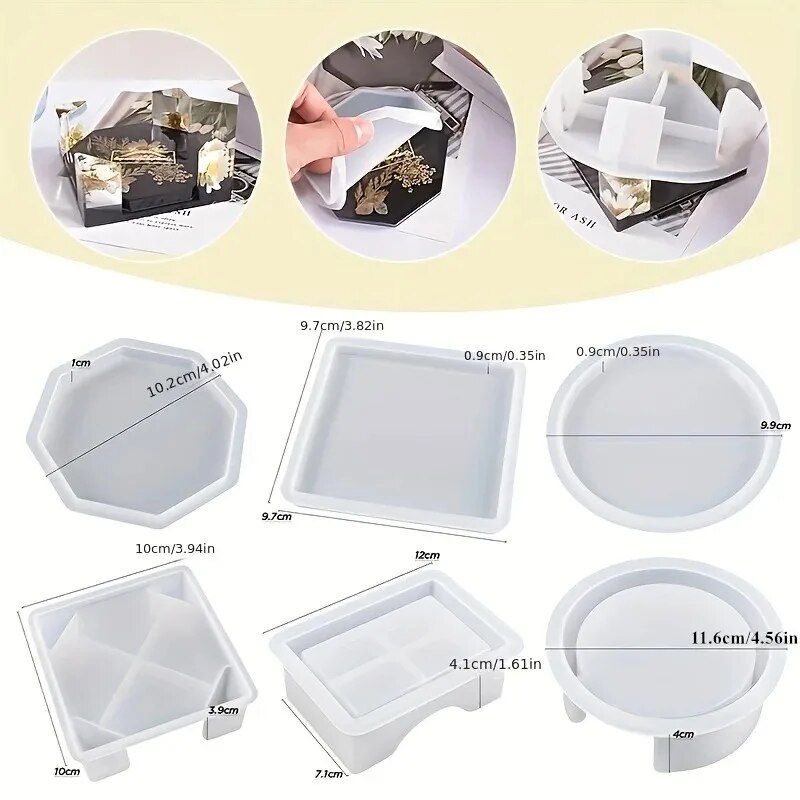 Coaster Resin Molds Set Includ - Silicone Epoxy Resin Molds Set 评论和价格