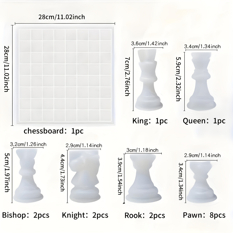 11Chessboard16Resin Silicone M - Silicone Epoxy Resin Molds Set 评论和价格