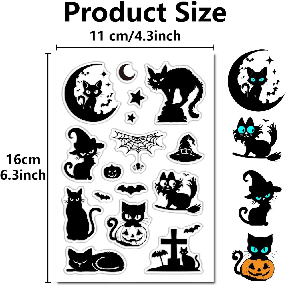 Halloween Black Cats Clear Rub - Clear Silicone Stamps For Card Making 评论和价格