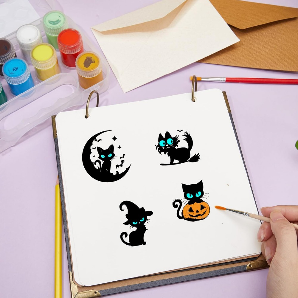 Halloween Black Cats Clear Rub - Clear Silicone Stamps For Card Making 评论和价格