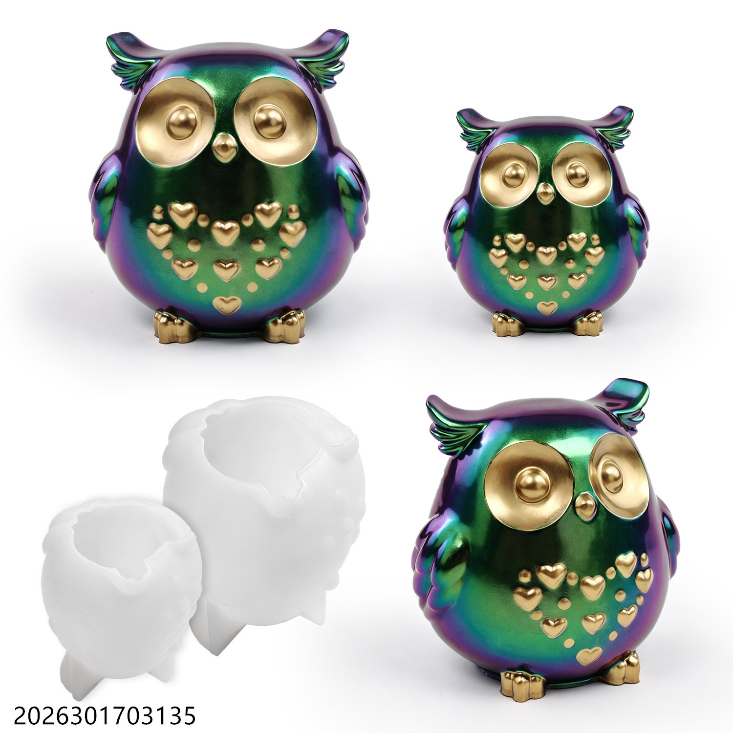 Owl Silicone Mold 3D Bird Shap - Silicone Epoxy Resin Molds Set 评论和价格