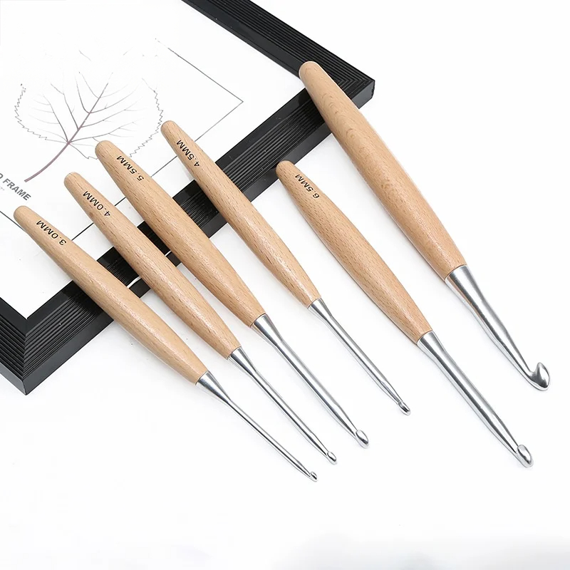 1/11pcs Wooden Handle Crochet  - Wooden Crochet Hooks Ergonomic Handle 评论和价格