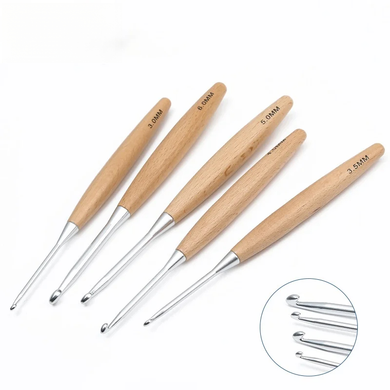 1/11pcs Wooden Handle Crochet  - Wooden Crochet Hooks Ergonomic Handle 评论和价格